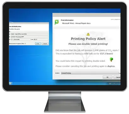 Papercut, Print Policy Alert, Laser Imaging